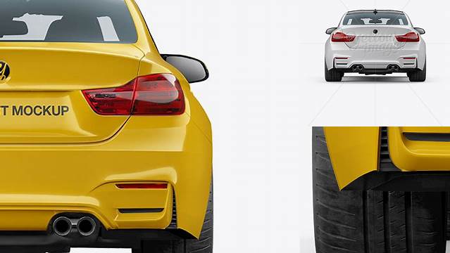 2897+ BMW M4 PSD Mockup Back View High-Quality Design Free PSD