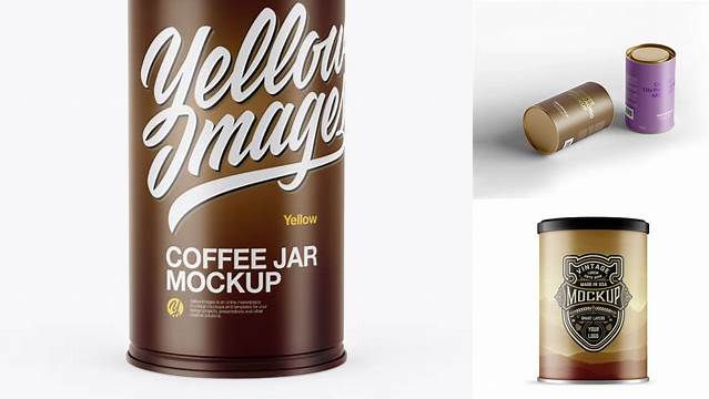 290+ Matte Coffee Tin Can PSD Mockup Front View Smart Design Template Free