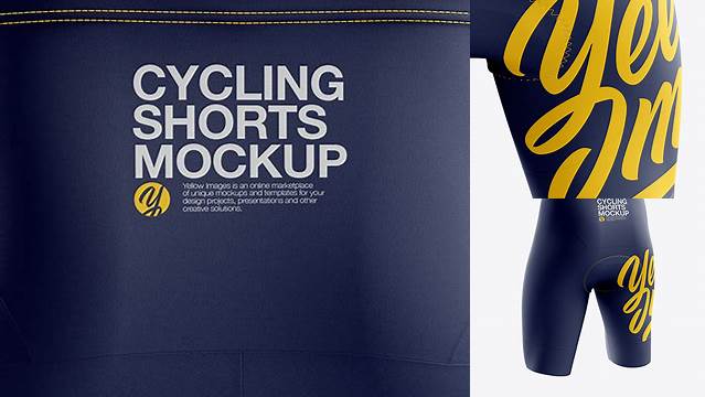 2901+ Men’s Cycling Shorts v3 PSD Mockup Back View Free Digital Resource for Designers