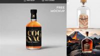 2902+ Cognac Bottle PSD Mockup Modern and Unique Freebie PSD