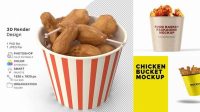 2902+ Fried Chicken Bucket Mockup High-Quality Editable PSD