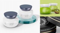 2903+ Two Matte Round Cosmetic Jars PSD Mockup Custom PSD Mockup Template