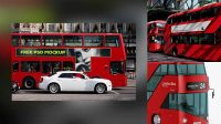 2904+ London Bus Mockup Premium Design Freebie