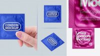 2905+ Matte Metallic Square Condom Packaging PSD Mockup Download Now High-Quality PSD Template