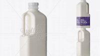 2906+ Frosted Plastic Milk Jug PSD Mockup Halfside Back View Download Free Premium Design PSD