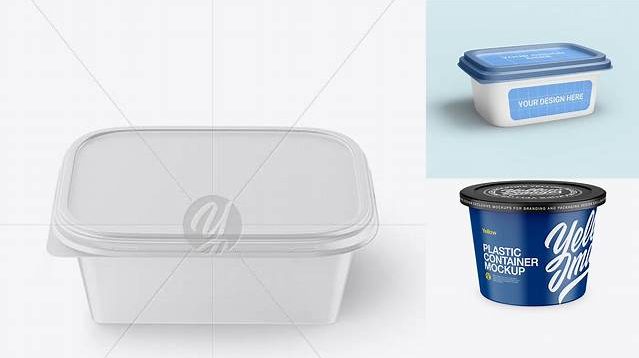 2911+ Matte Plastic Container PSD Mockup High-Angle Shot Creative Free Photoshop Template