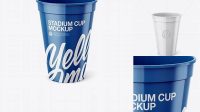 2914+ Glossy Stadium Cup PSD Mockup Front View High Angle Shot Unique Free Photoshop Files