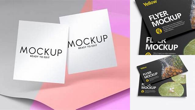 2915+ Two Textured Flyers PSD Mockup Elegant and Stylish Mockup