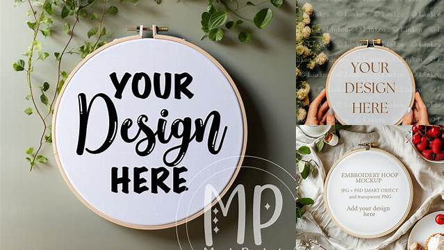 2916+ Embroidery Hoop Mockup For Free Download