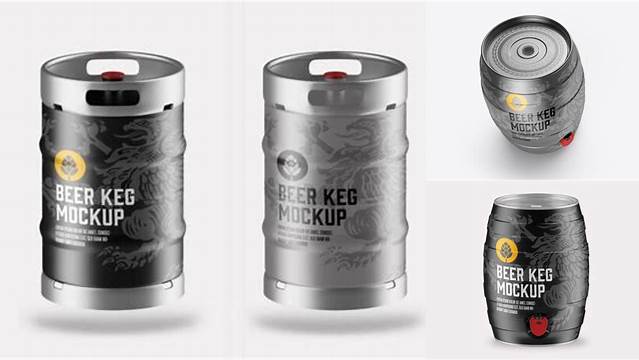 2917+ Mini Keg PSD Mockup Smart Object PSD Free Resource