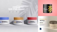 2919+ 50ml Matte Plastic Cosmetic Jar PSD Mockup Free PSD for Creatives