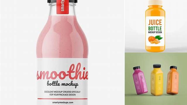 292+ Prune Smoothie Bottle PSD Mockup Editable Graphic Free PSD