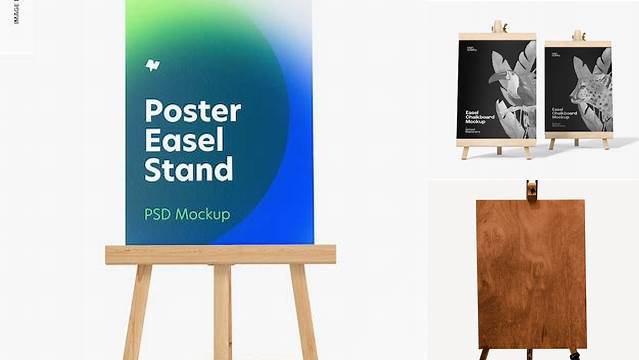 2926+ Easel PSD Mockup Front View Easy-to-Edit Photoshop Freebie