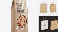 2931+ Kraft Paper Bag with Window PSD Mockup Halfside View High-Quality Creative PSD