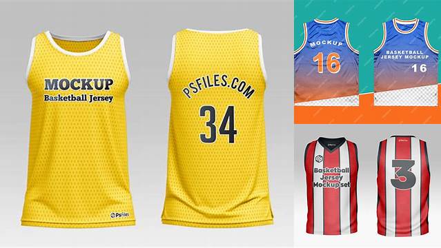 2935+ Men’s Basketball Jersey PSD Mockup Back View Layered PSD File Free Download