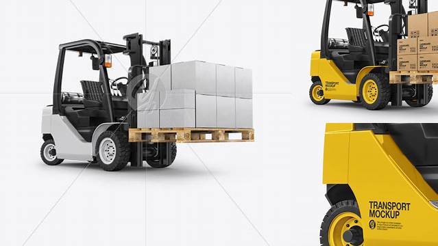 2938+ Forklift PSD Mockup Right Half Side View Unique and Editable PSD