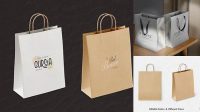 2938+ Two Paper Bags PSD Mockup Half Side View Professional PSD Mockup