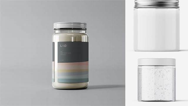 2940+ Clear Glass Jar With White Gel PSD Mockup Versatile and Modern PSD Mockup