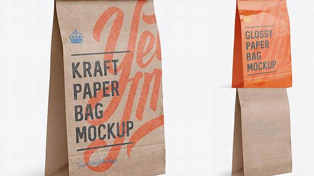 2941+ Paper Food/Snack Bag PSD Mockup Halfside View Versatile and Modern PSD Mockup