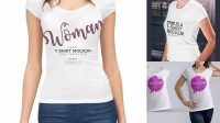 2942+ Woman’s T-Shirt PSD Mockup Back View Versatile and Modern PSD Mockup