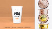 2947+ 200g Plastic Cup with Almond PSD Mockup Advanced Photoshop Template