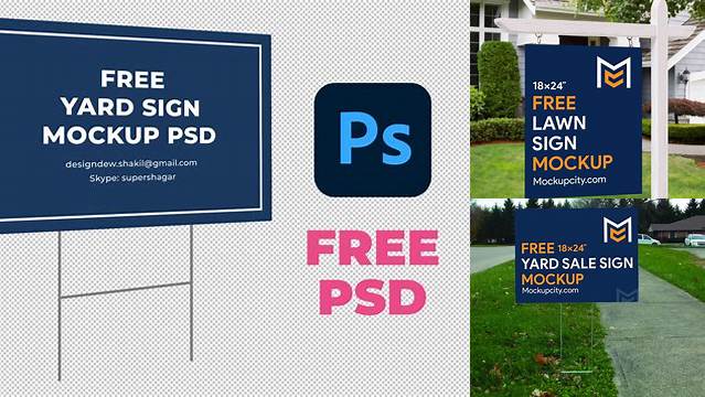 2947+ Yard Sign Mockup Free Download PSD Free Download