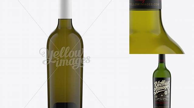 2950+ 75cl Aleka Antique Green Bottle with White Wine PSD Mockup Free Downloadable Graphic Resource