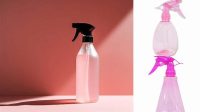 2951+ Clear Spray Bottle with Pink Liquid & Transparent ?ap PSD Mockup Elegant PSD Mockup