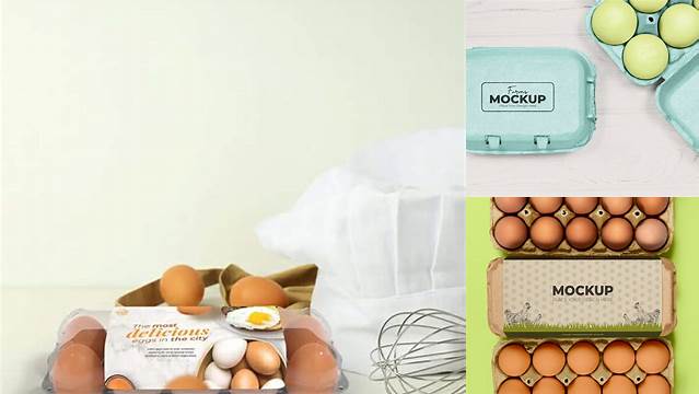 2952+ Egg Packaging Mockup Free PSD for Free