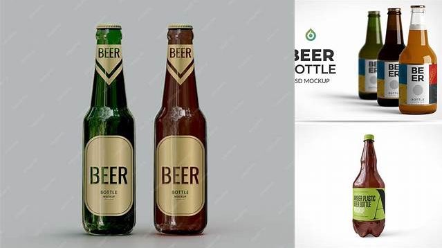 2953+ 64oz Amber Beer Bottle PSD Mockup Download Professional PSD