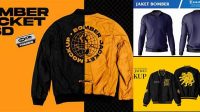 2954+ Jaket Bomber Mockup PSD Download