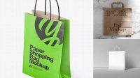 2956+ Matte Paper Shopping Bag PSD Mockup Half Side View Hero Shot Free Editable Photoshop Template