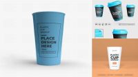 2956+ Matte Plastic Cup PSD Mockup High Angle Shot Elegant Design Mockup PSD