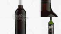 2957+ 75cl Aleka Emerald Green Bottle with Red Wine PSD Mockup Versatile and Elegant PSD File