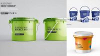 2958+ Plastic Paint Bucket PSD Mockup Front View Exclusive and Stylish Design PSD