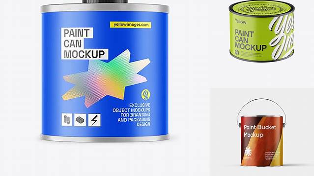 2962+ Matte Paint Can PSD Mockup High Angle Premium Quality PSD Freebie