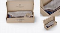 2964+ Kraft Paper Box With Socks PSD Mockup High-Angle Shot Smart Layer PSD