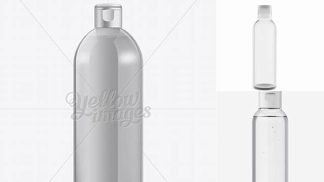 2968+ Clear PET Bottle with Flip Top Cap 1000ml Advanced and Editable PSD Template Free