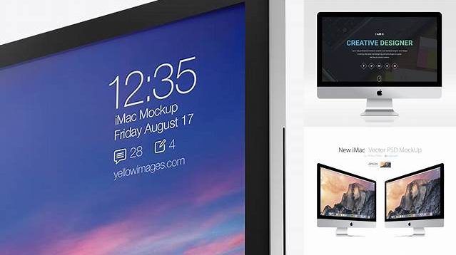 2973+ Imac PSD Mockup Half Side View Smart Design Template Free