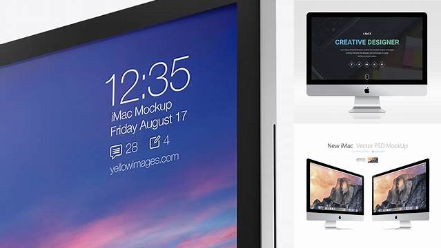 2973+ Imac PSD Mockup Half Side View Smart Design Template Free