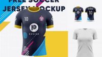 2973+ Women’s Soccer Jersey PSD Mockup Front View Digital Resource Free Download