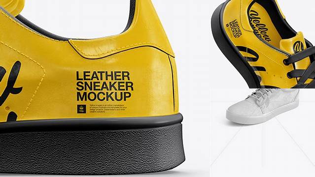 2977+ Leather Sneaker PSD Mockup Left Side View Easy-to-Edit Photoshop Freebie