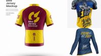 2977+ Men’s Classic Cycling Jersey PSD Mockup Back View Download Professional PSD