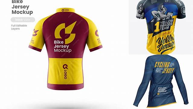 2977+ Men’s Classic Cycling Jersey PSD Mockup Back View Download Professional PSD