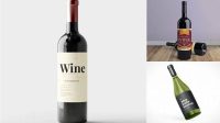 2979+ Bordeaux Style Wine Bottle PSD Mockup Smart Object PSD Free Resource