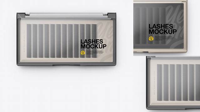 2980+ Closed Transparent Box with Lashes PSD Mockup Top&Front Views Fully Layered Free Photoshop File