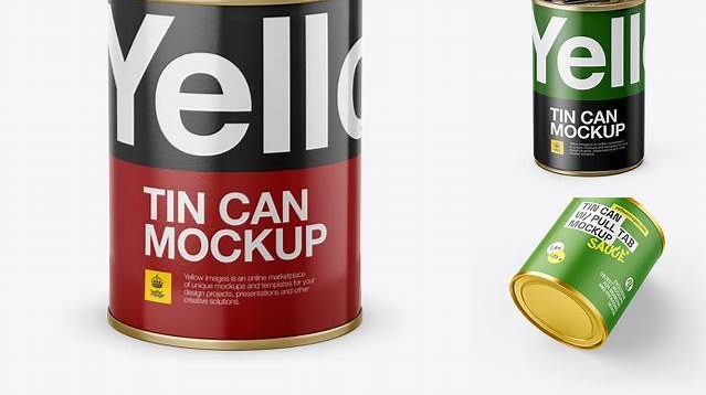 2981+ Tin Can With Pull Tab PSD Mockup High-Angle Shot For Free Download