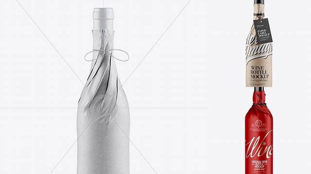 2981+ Wine Bottle in Kraft Paper Wrap Download Customizable PSD