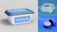 2983+ Plastic Container with Transparent Cap PSD Mockup Top View Layered Photoshop Template