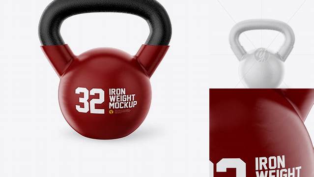 2984+ Glossy Vinyl Coated Cast Iron Weight PSD Mockup Easy-to-Use PSD Template